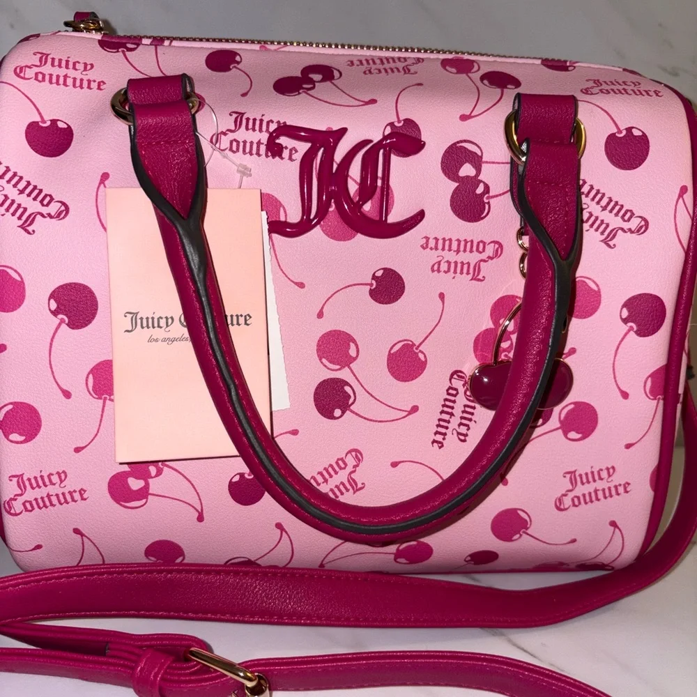 JUICY COUTURE CHERRY ON TOP SATCHEL -Pink - Picture 7 of 9